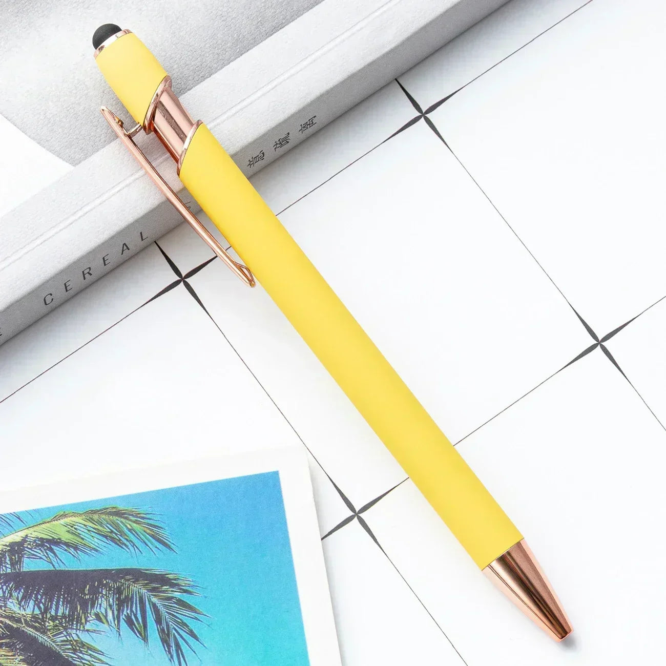 20-200 Pcs Custom Logo Metal Ballpoint Pen Text Engraving Touch Screen Advertising Pen Office School Private Customization Gift