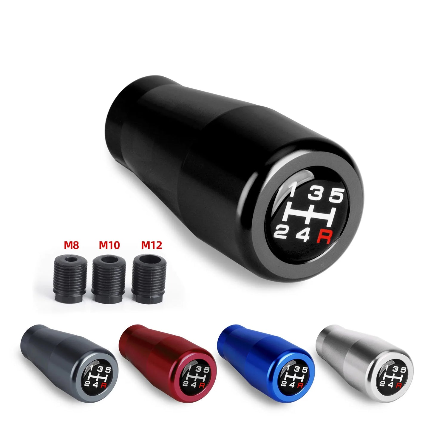 5 Speed Aluminium Gear Shift Knob Universal M8 M10 M12 Racing Shift Lever For Manual Transmission Gear level Knob Shift