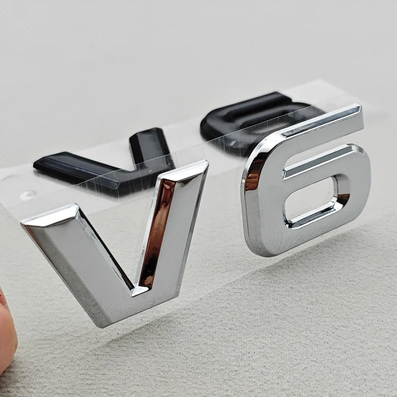 3D ABS Red Chrome Black V8 V6 Car Rear Trunk Sticker Emblem Badge Decals For TOYOTA Auto Accessories
