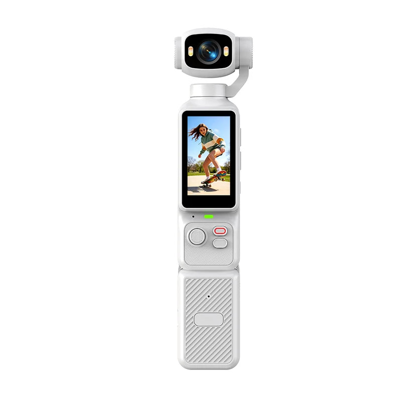 4K Handheld Gimbal Camera — 180° Rotating Lens with Fill Light