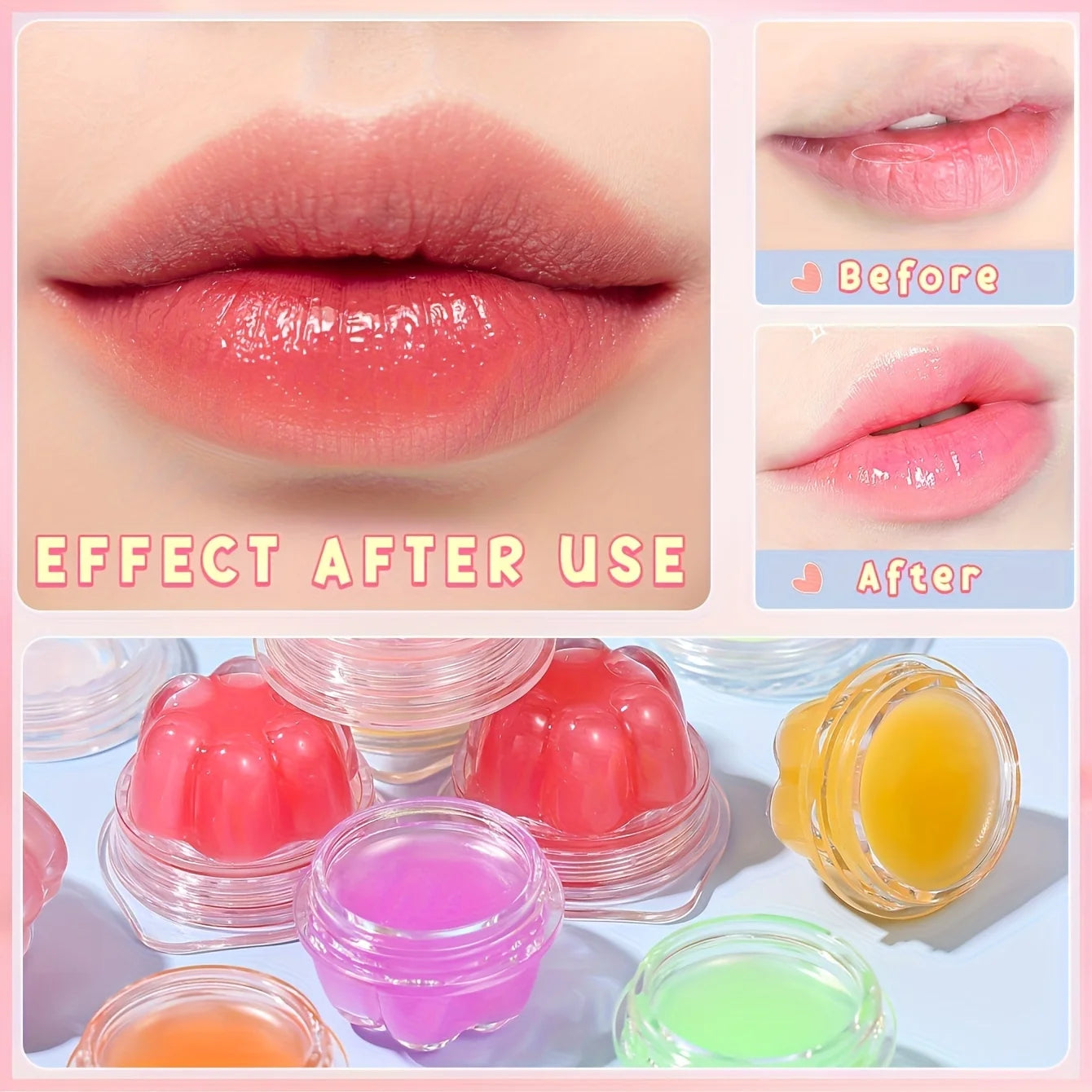 6 Pcs Jelly Fruit Lip Mask Lip Blam, Moisturizing And Nourishing Lipstick Lip Balm For Dry Lip Skin Care
