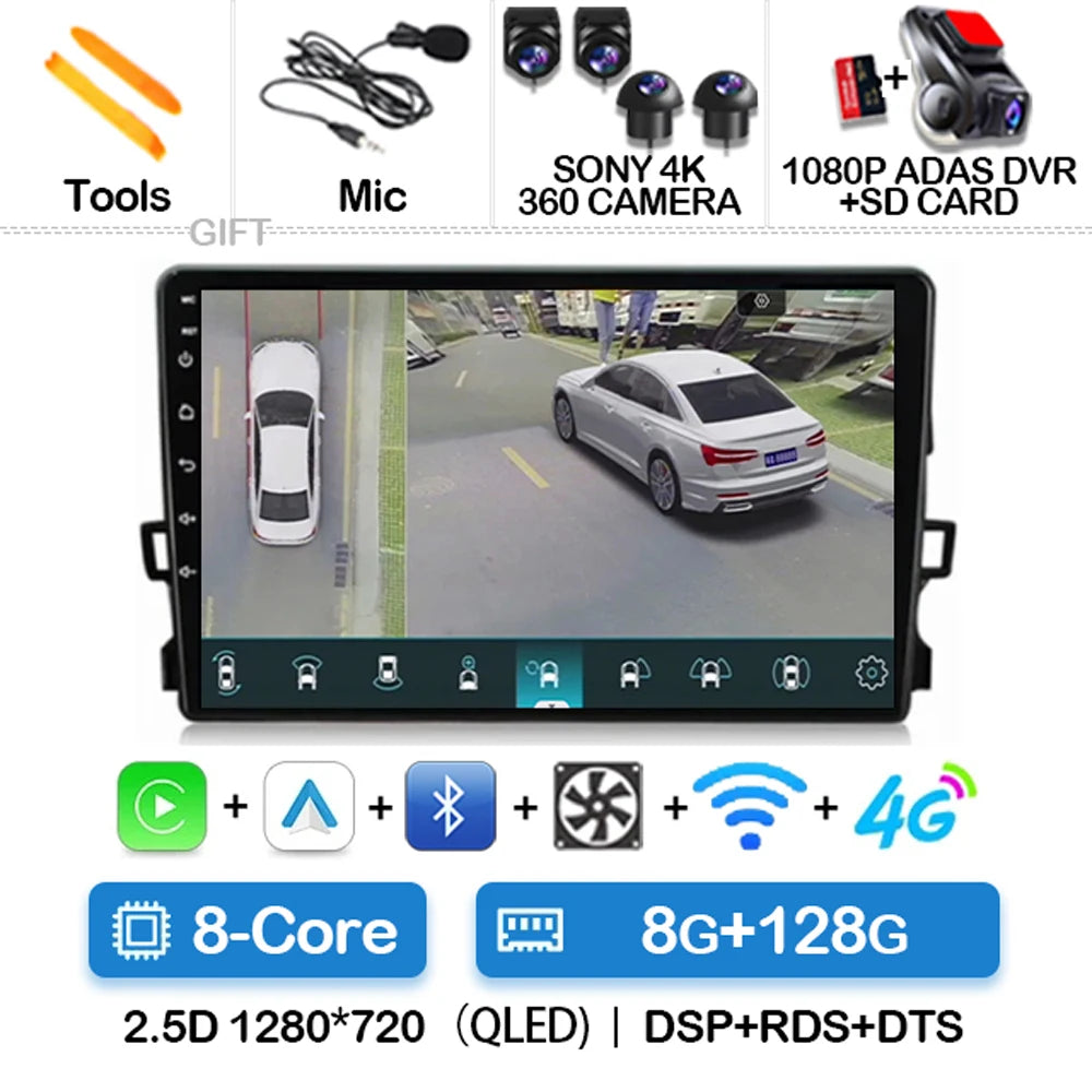 Android Car Stereo for Toyota Auris E150 (2006–2012) — Wireless CarPlay, Android Auto, GPS, WiFi