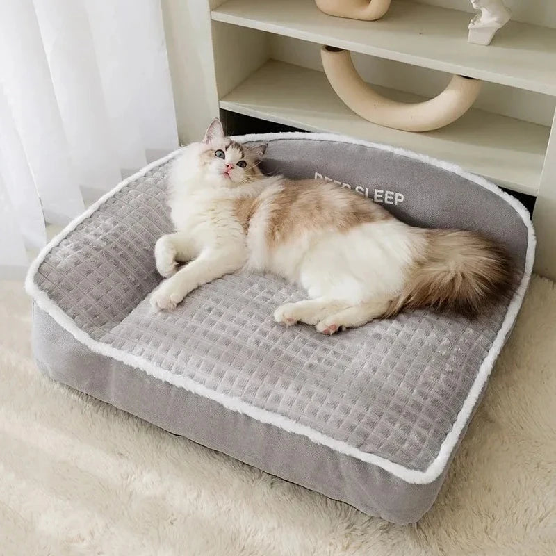 Corduroy Dog Sofa Bed - Warm Winter Basket for Small Dogs – photo 2