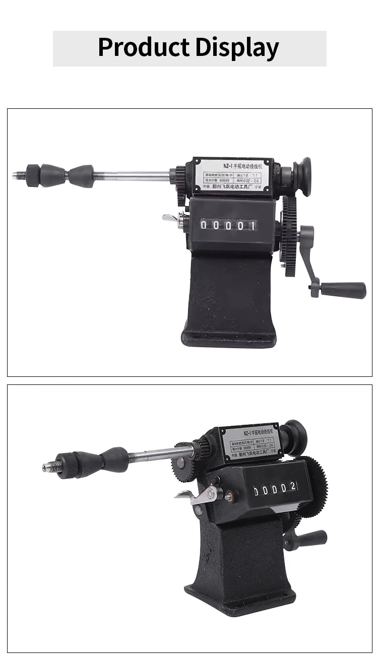 NZ-1 Hand Cranked Coil Winding Machine – Mechanical Counter Small Winding Tool