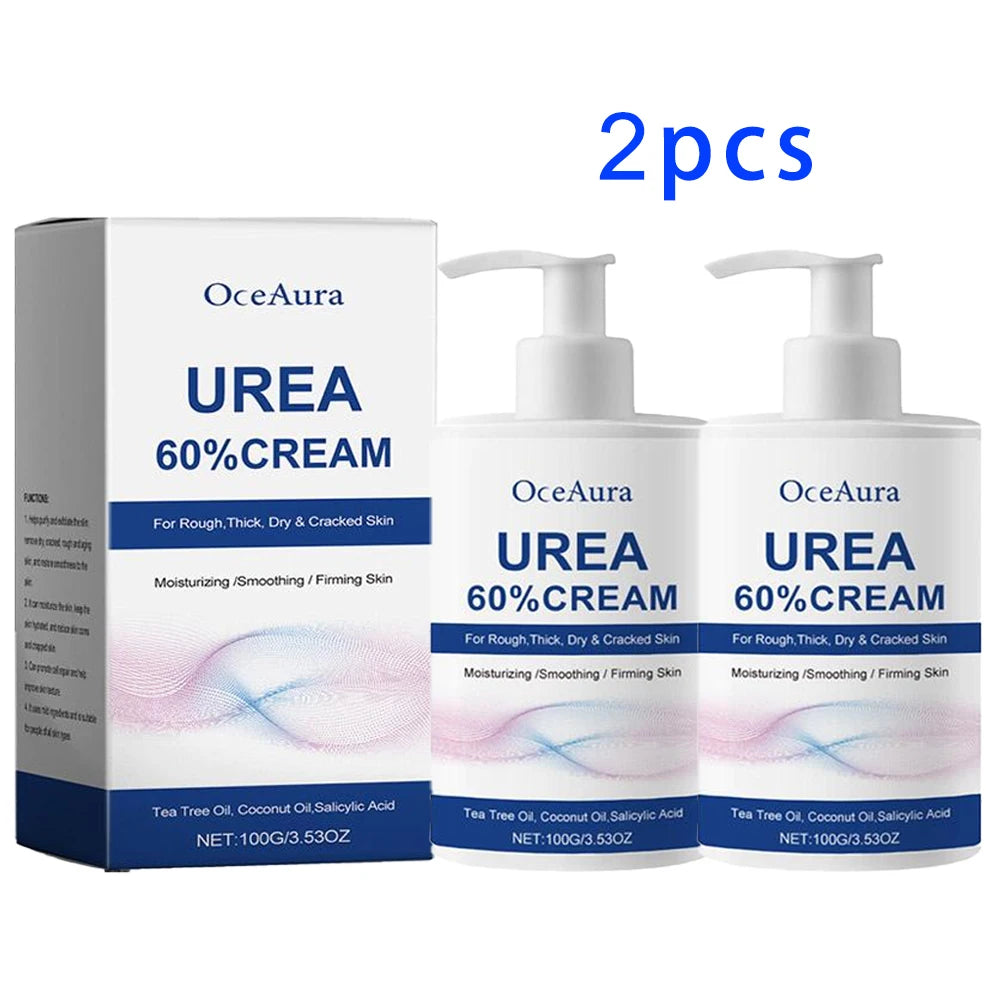 1/2pcs Urea 60% Cream Uric Acid Foot Cream for Heel Repair, Dry and Cracked Heel Treatment, Removes Dead Skin