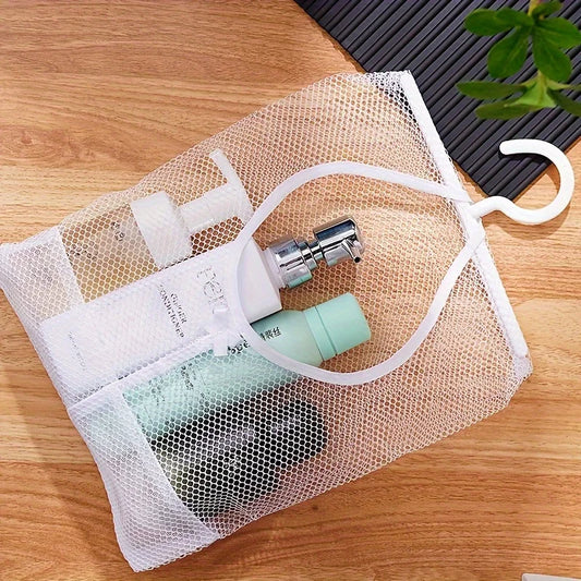 1pc Multi-Functional Hanging Mesh Storage Bag, Polyester, Hand Wash Only, Space-Saving Organizer with Easy Access