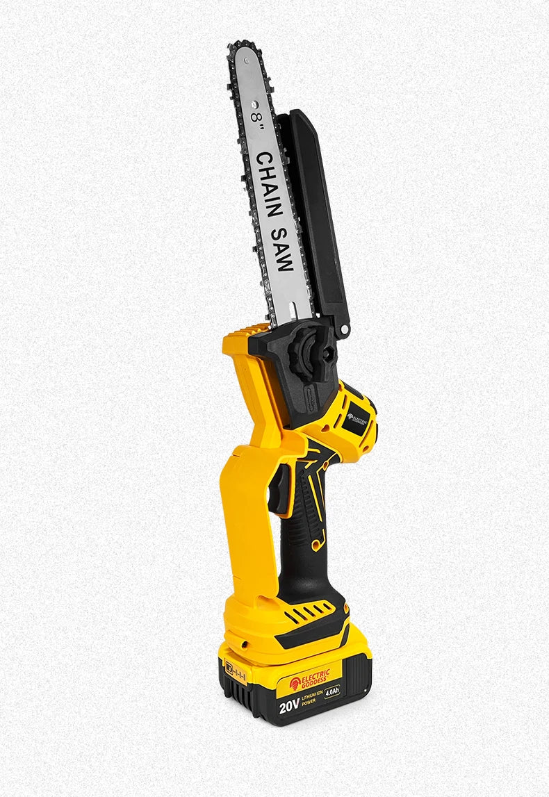Electric Goddess Brushless 6/8in Electric Chainsaw 1380W Cordless Woodwork Cutting Garden Pruning Saw For Dewalt 20V Battery Pin