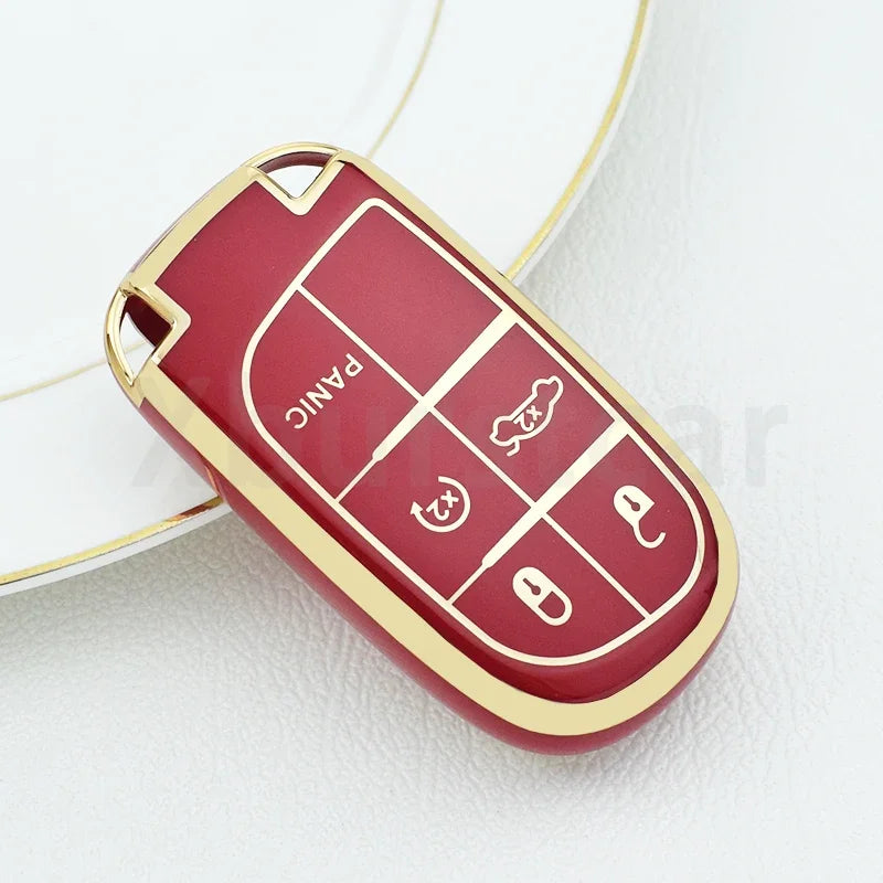 5-Button TPU Key Fob Cover for Jeep, Dodge, Chrysler