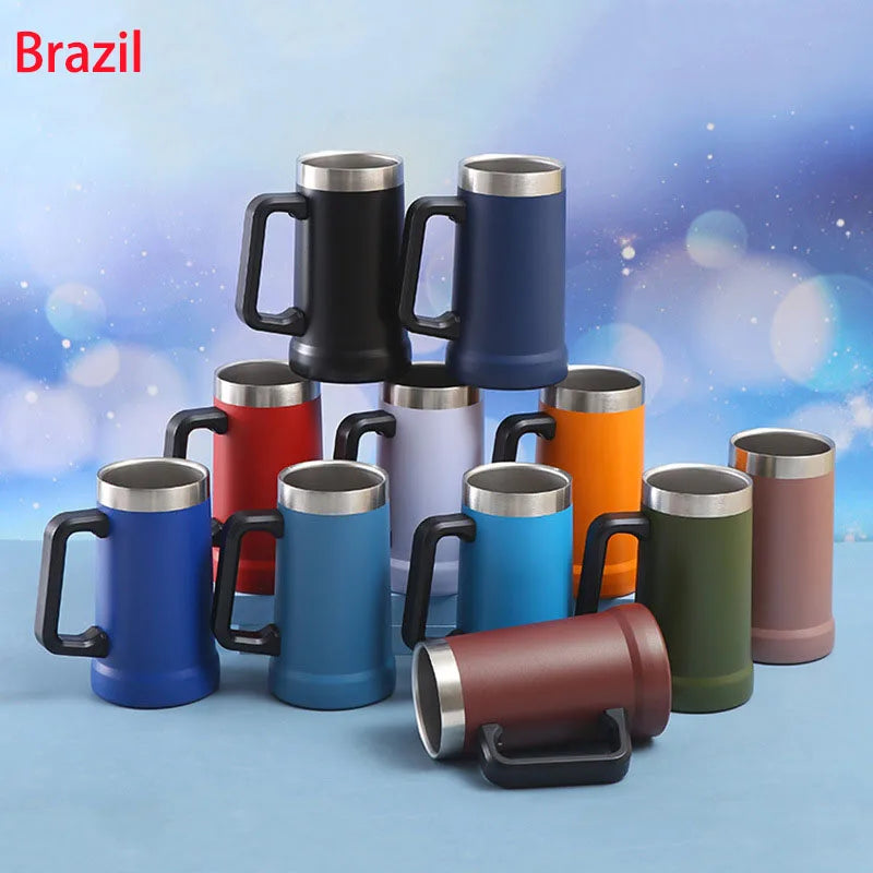Free Name LOGO 24OZ Beer Wine Thermos Big Capacity Cups Insulated Tumbler Coffee Mug Vacuum Thermos Cup Coffee Tumbler Egg Shape