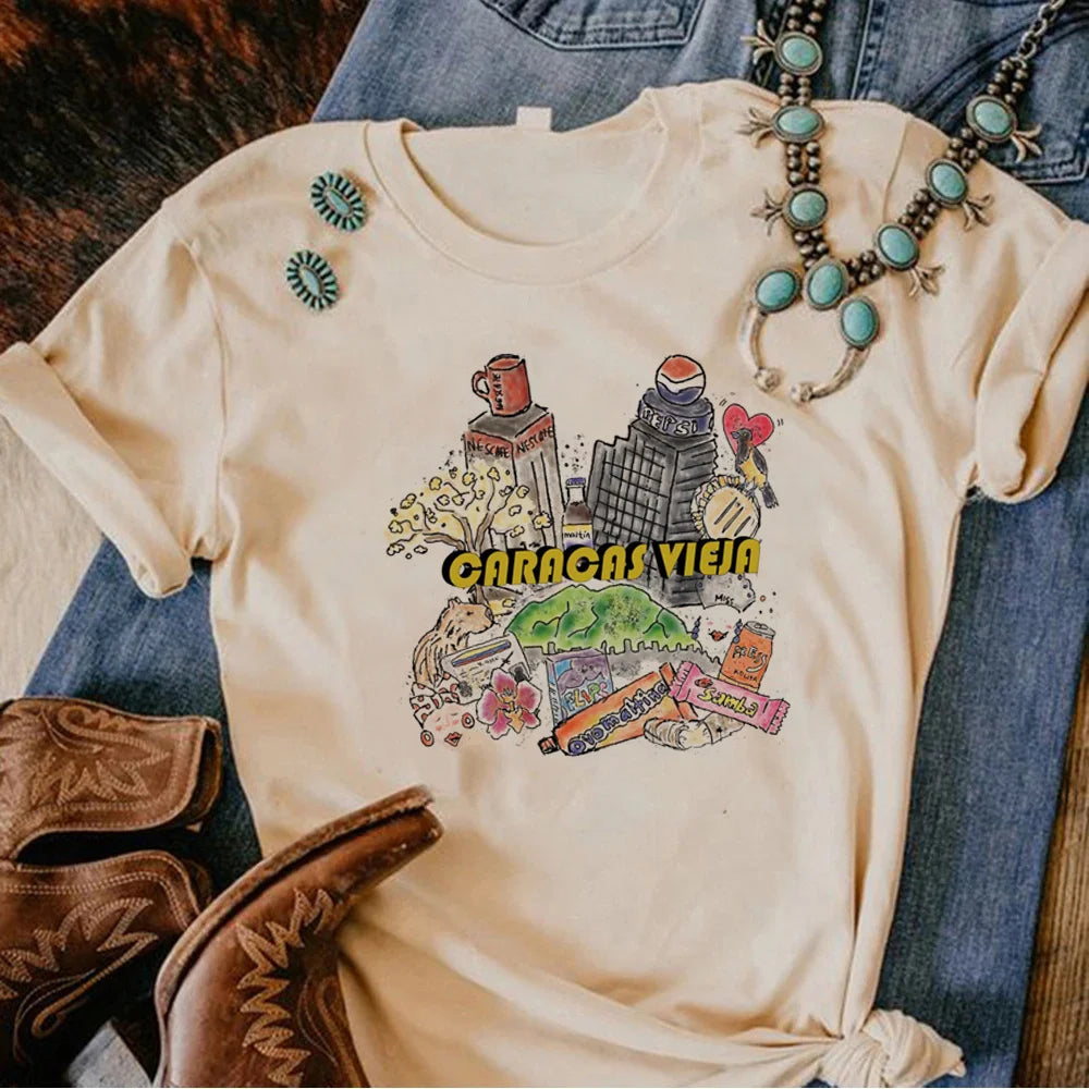 Venezuela tshirt women Japanese funny harajuku top female streetwear funny clothing