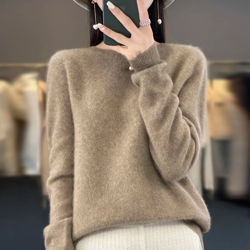 Women's Crew Neck Knit Sweater - Soft Warm Pullover Top - photo 9