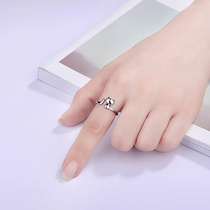 Hot 925 Sterling Silver Ring AAA Zircon Adjustable Simplicity Fashion Exquisite Women Jewelry Accessories Wedding Party Gift
