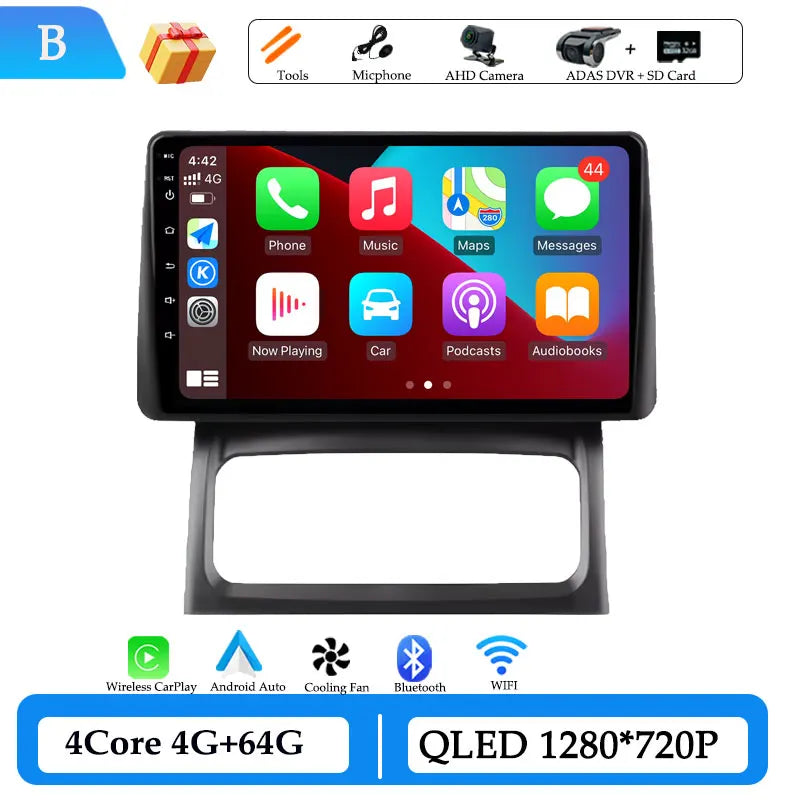 Android Car Stereo for Renault Clio 2 BB CB (2001–2012) — Wireless CarPlay, GPS, DSP, WiFi