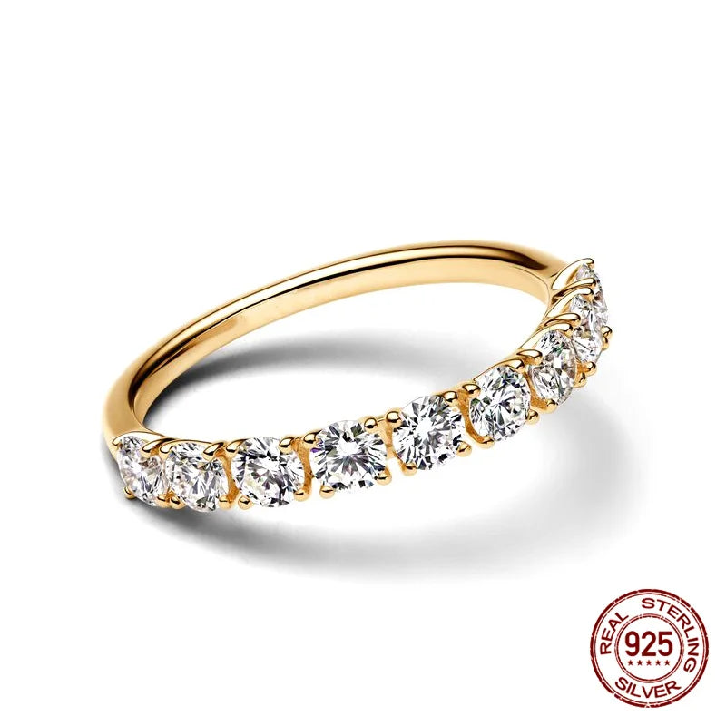 New in 925 Sterling Silver Sun and Moon Love Princess Zircon Oxide Enamel Heart Love Rings Fashion Fine Jewelry For Women Gifts