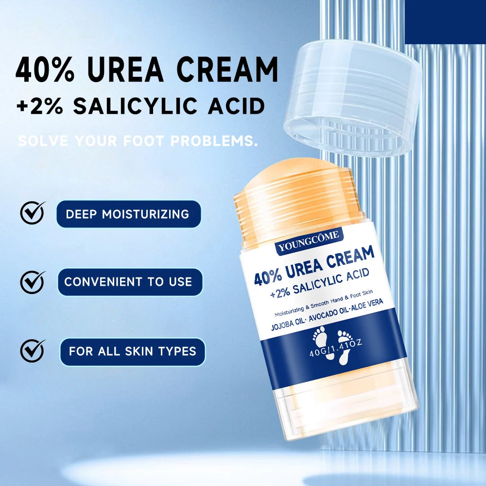 40% Urea Foot Cream +2% Salicylic Acid Moisturizing & Exfoliating, Cracked Heel Repair, Deep Hydration for Dry Feet Long protect
