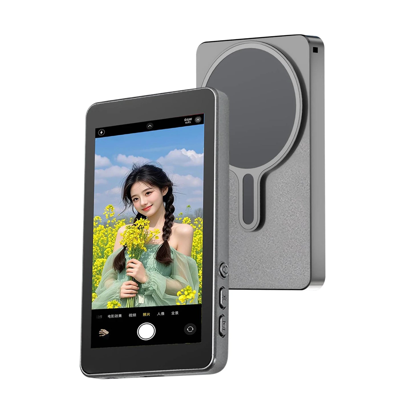 Upgrade Magnetic Wireless Selfie Monitor Screen 4inch For Android Phone Rear Camera Live Streaming Video Recording W/ Zoom Focus
