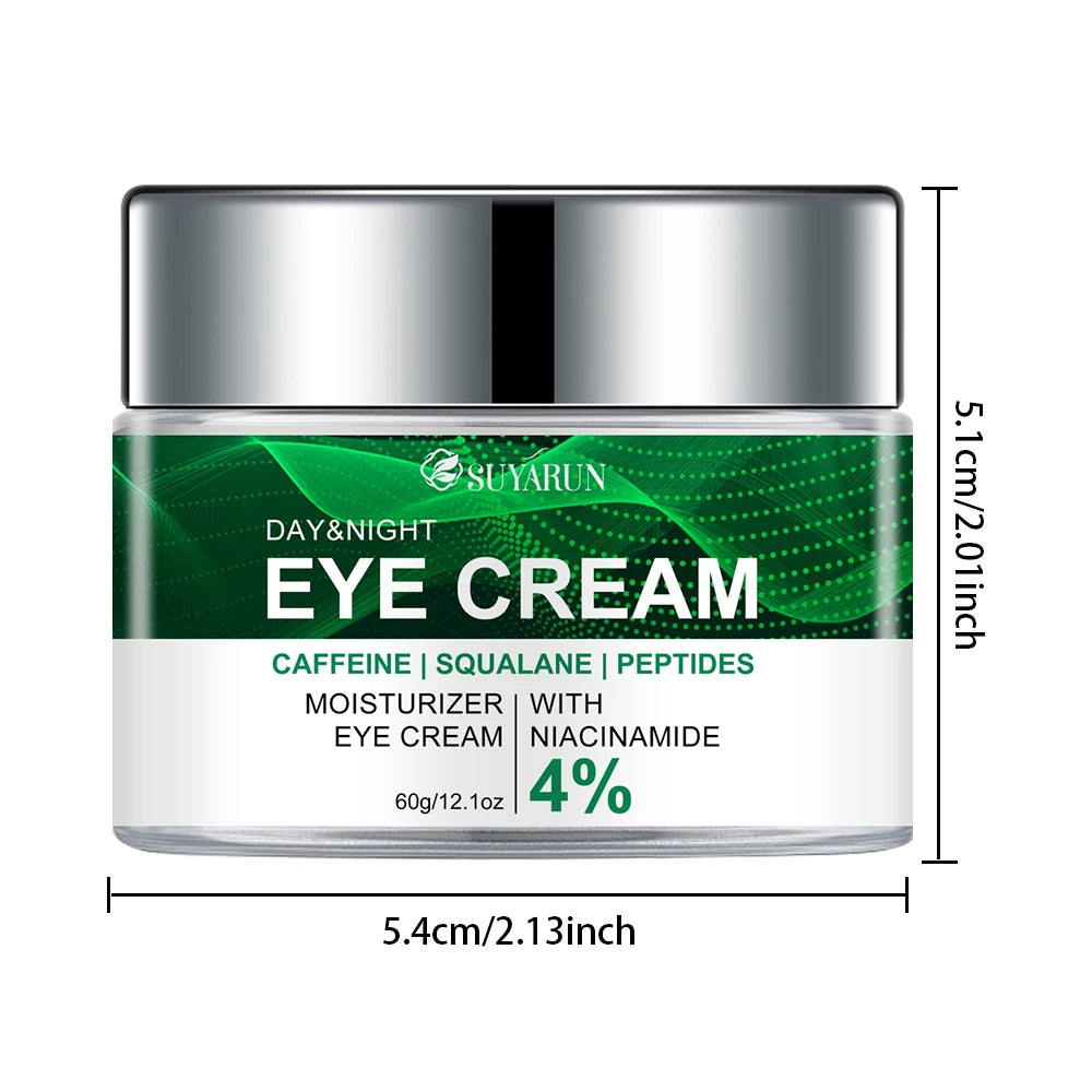 SUYARUN Anti-Aging Eye Cream Niacinamide & Plant Squalane Dark Circle Treatment, Wrinkles Reduction, Hydrating Care.-Glass Jar-