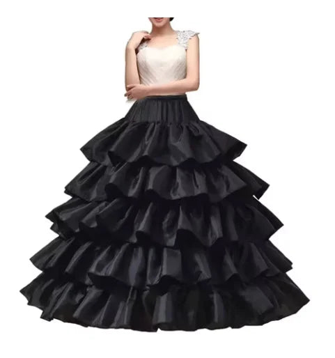 Women Girls Lolita Hollow Lotus Leaf Lace Bird Cage Fish Bone Skirt Cosplay Dress Skirt Petticoat Bride Wedding Dress Lining