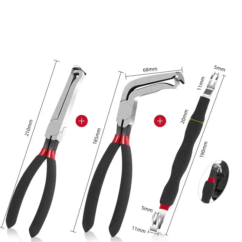 8" 60-Degree Electrical Disconnect Pliers For Automotive Connectors & Sensors - Angled Wire Plug Removal Tool
