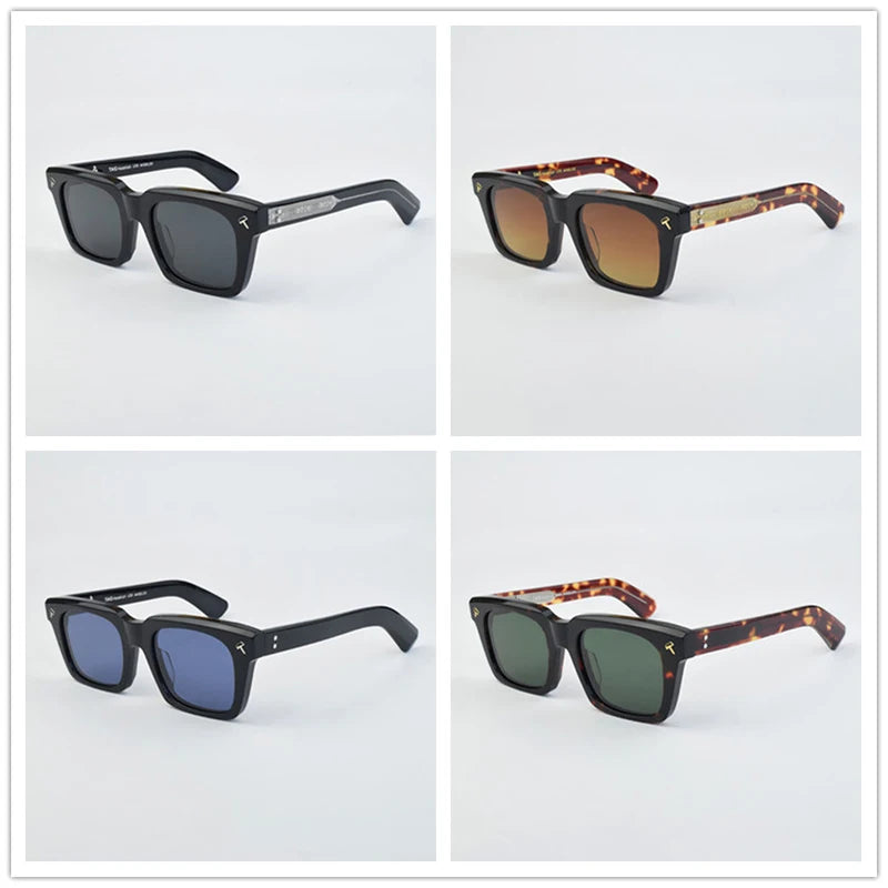 Thick Acetate Sunglasses — Japanese-Style Classic UV400 Frame