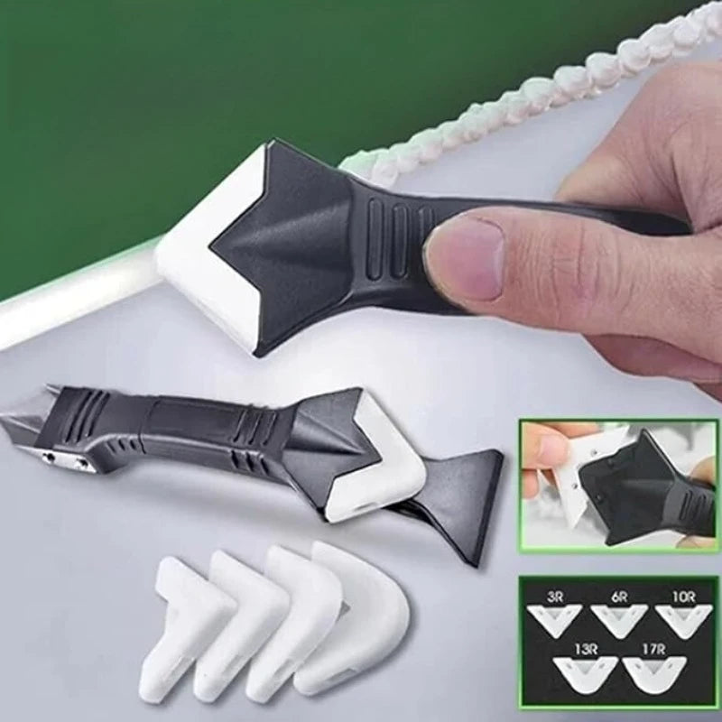1Set 3 in 1 Silicone Caulking Tools, Stainless Steelhead Caulk Remover and Sealant Scraper