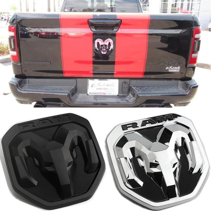 Modified ABS Skull Car Rear Logo Emblem for Dodge 2019 RAM 1500 2500 3500 Sport Laramie Rebel Big Horn 4x4 Tail Trunk Sticker