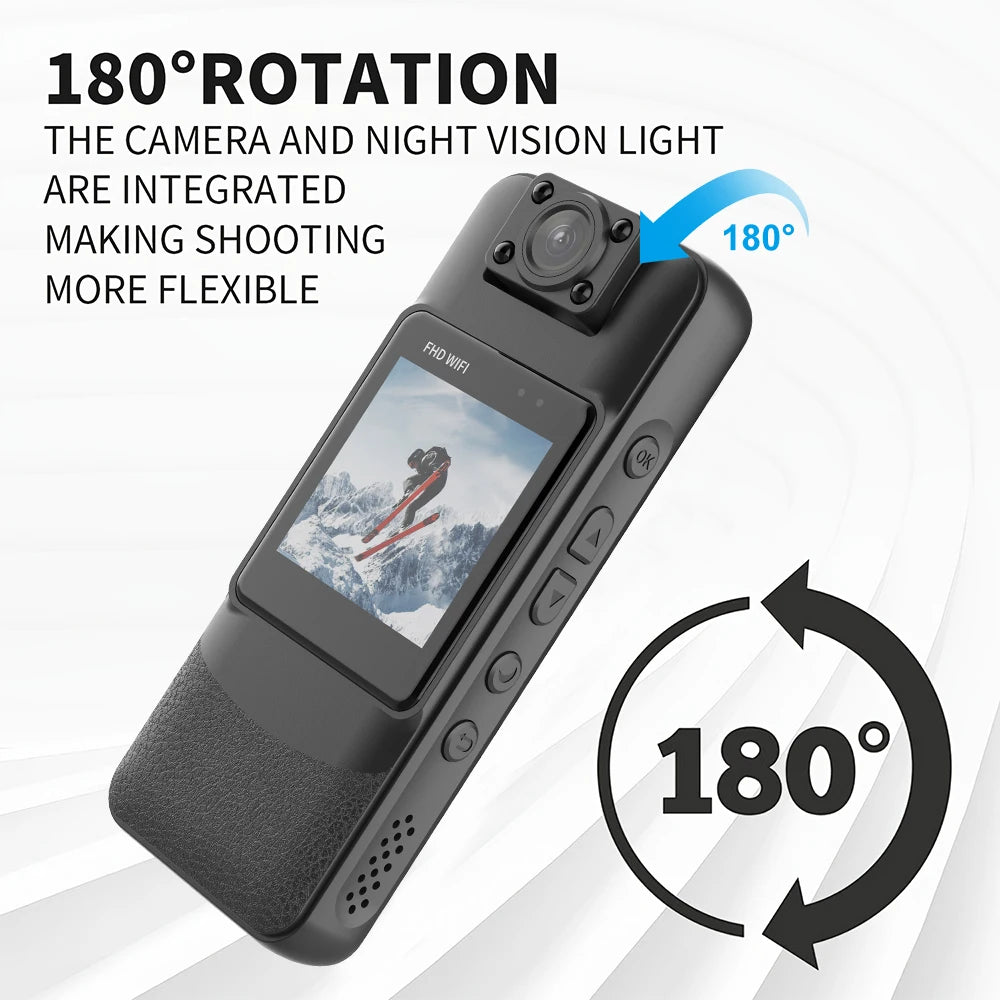 4K WiFi Body-Worn Camera — Night Vision Clip-On Recorder