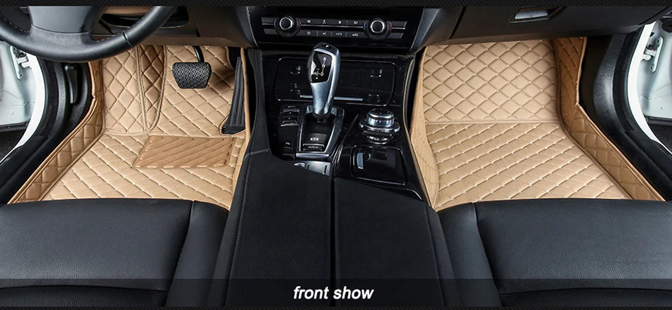 Custom-Fit Leather Car Floor Mats for Ford F-150 2009–2023 (Full Set)