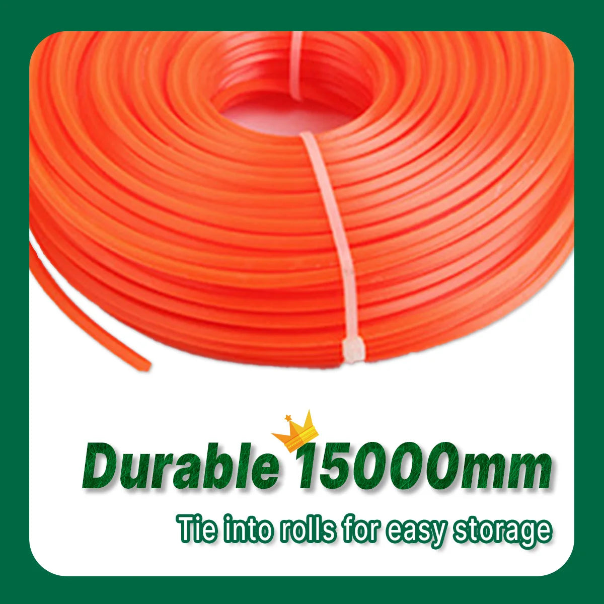 15m*2.0/2.4/2.7/3mm Mowing Nylon Grass Trimmer Rope Brush Cutter Strimmer Line Mowing Wire Lawn Mower Accessory（circle shape）
