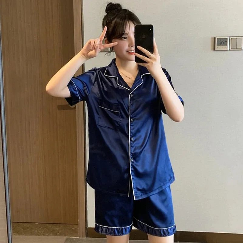 Satin pajama set - view 12
