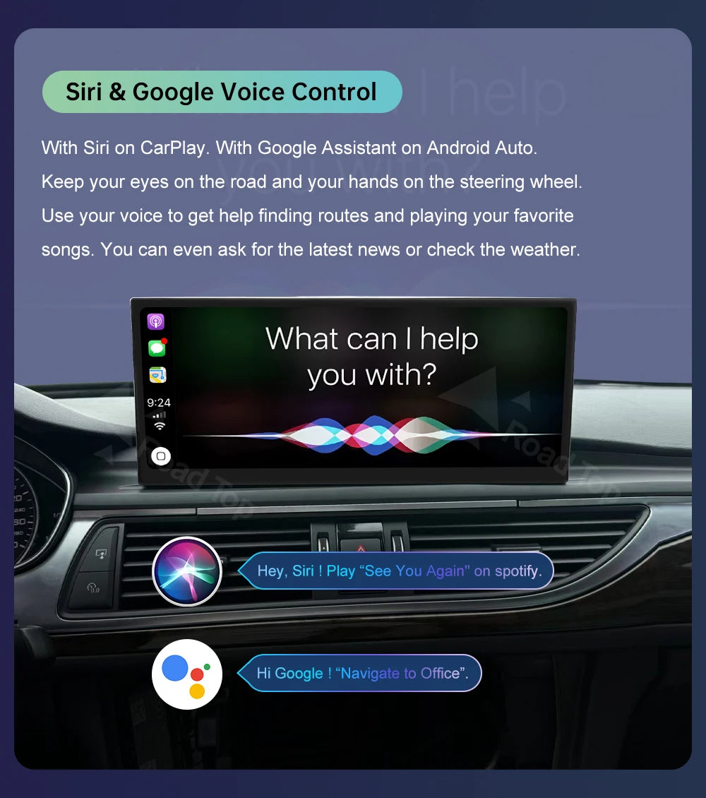 Road Top 12.3" Linux Screen For Audi A6 C6 A7 C7 2026-2026 with Wireless CarPlay Android Auto Airplay Car Radio Player