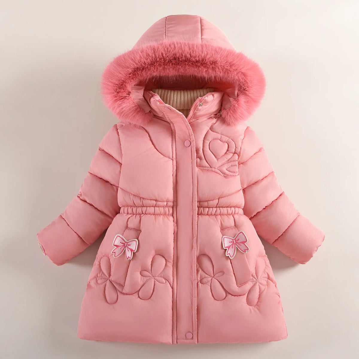 Girls' Hooded Winter Coat with Belt - Plush Lined Heavy Jacket - photo 24