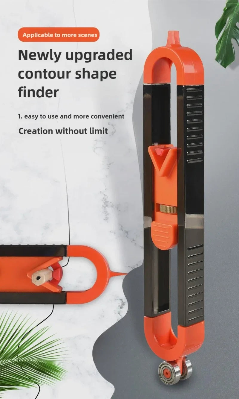 Profile Scribing Ruler with Adjustable Locking Mechanism for Irregular Contour Measurement - Precision Woodworking Gauge Tool