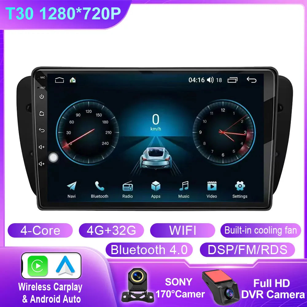 Car Radio For Seat Ibiza MK4 6J 2008-2015 Android Auto CarPlay GPS Navigation Multimedia Bluetooth 4G WIFI Car Head Unit No 2Din