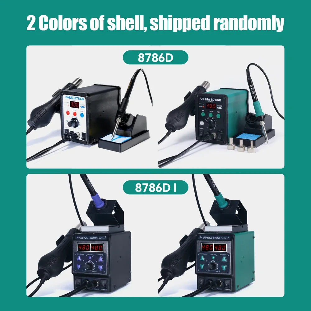 MMAlto YIHUA 8786D / 8786D-I / 938BD-II Soldering Iron & Hot Air Rework Station – Digital SMD BGA Phone PCB Repair Welding Tool | 110V-240V