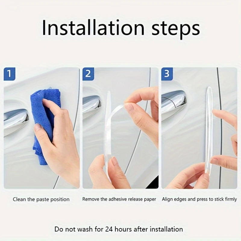 4Pcs Universal Car Door Bumper Edge Protection Strip Stickers Rearview Mirror Protection Car Sticker Strip Anti-collision Strips