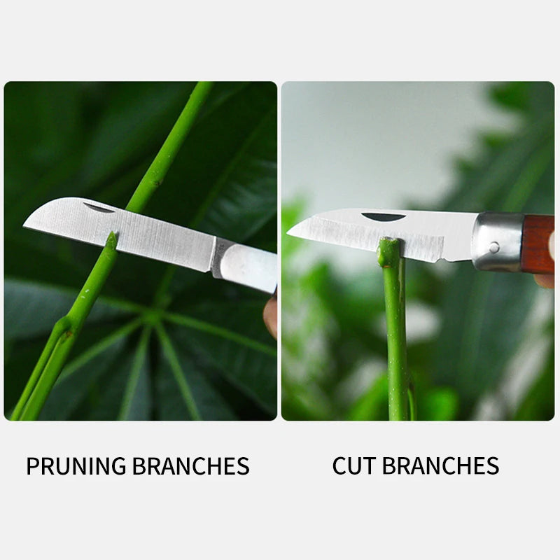 Folding Grafting Scissors Gardening Tool Stainless Steel Grafting Knife Hand Tool Outdoor Multi-functional Cutting Trim Supplies