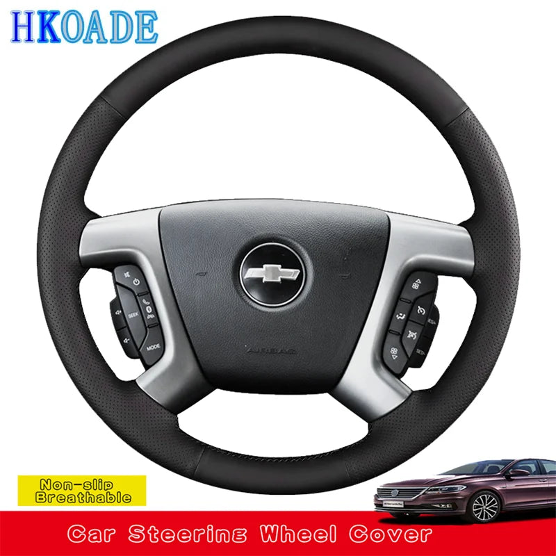 Customize DIY Genuine Leather Car Steering Wheel Cover For Chevrolet Captiva Silverado GMC Sierra 2007-2014 Daewoo Car Interior
