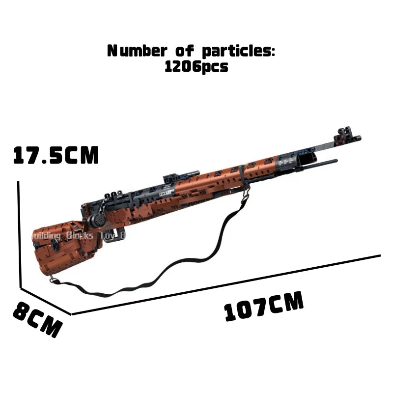 City Technical Police Military Toy Gun Sniper Rifle Building Blocks 98K Assault Rifle Assembly Brick Toy for Kids Christmas Gift