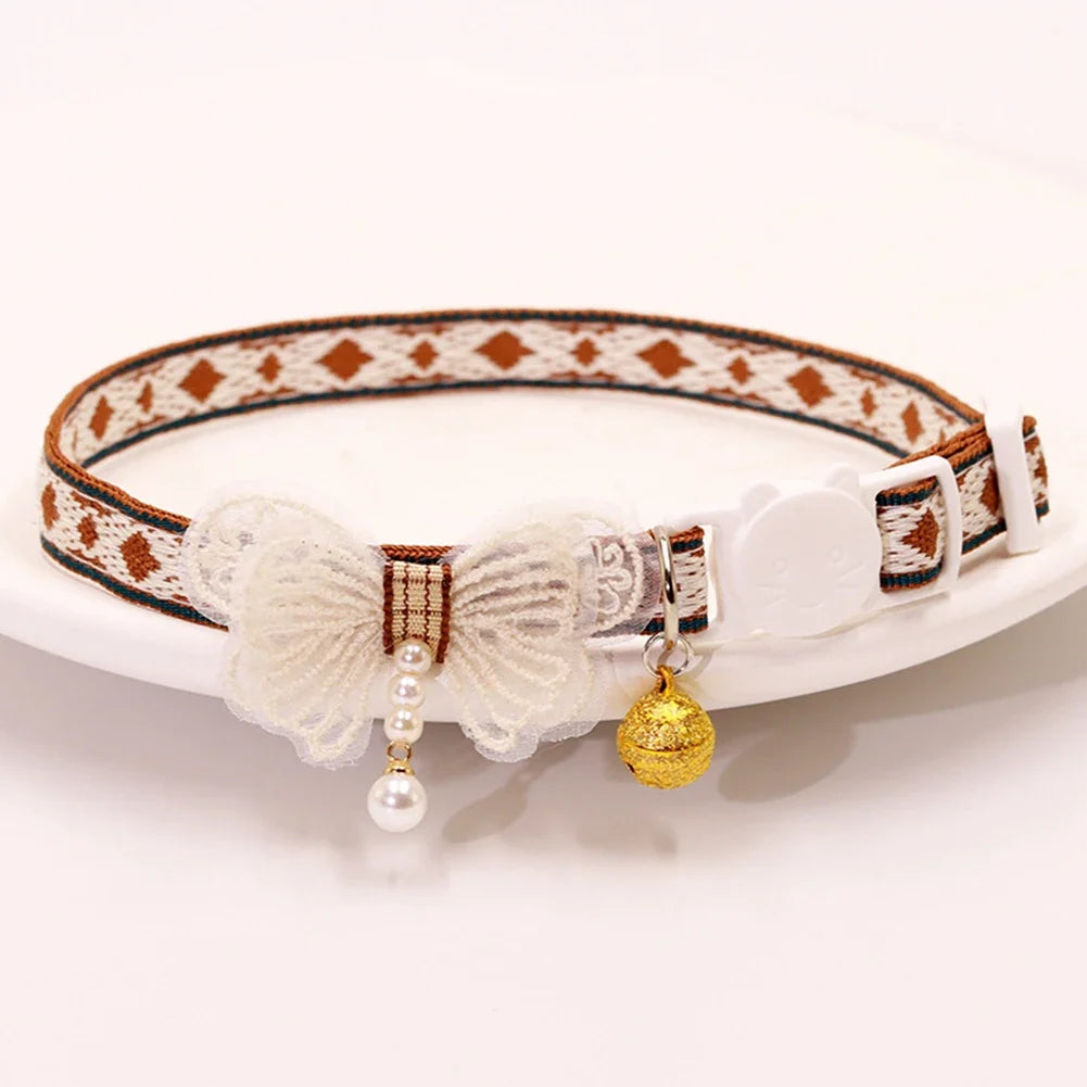 cat collars Cute and Versatile Adjustable Durable with Bells Pet Collars Necklaces Positioning Pets Cats Dogs Party Photos Props