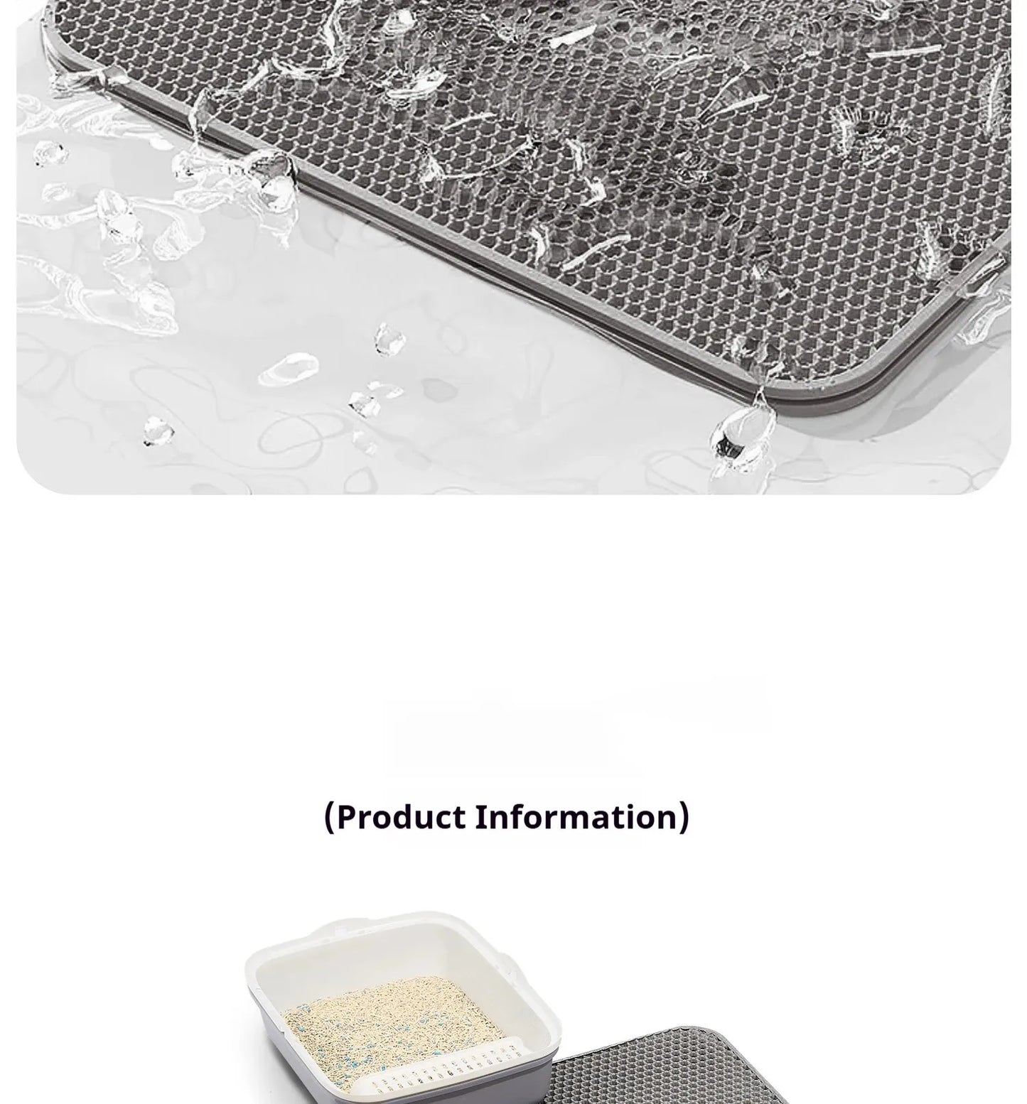 Double-layer large cat litter mat, an anti-splash mat for cat litter boxes, a filtering mat and sand leakage mat, a cat product