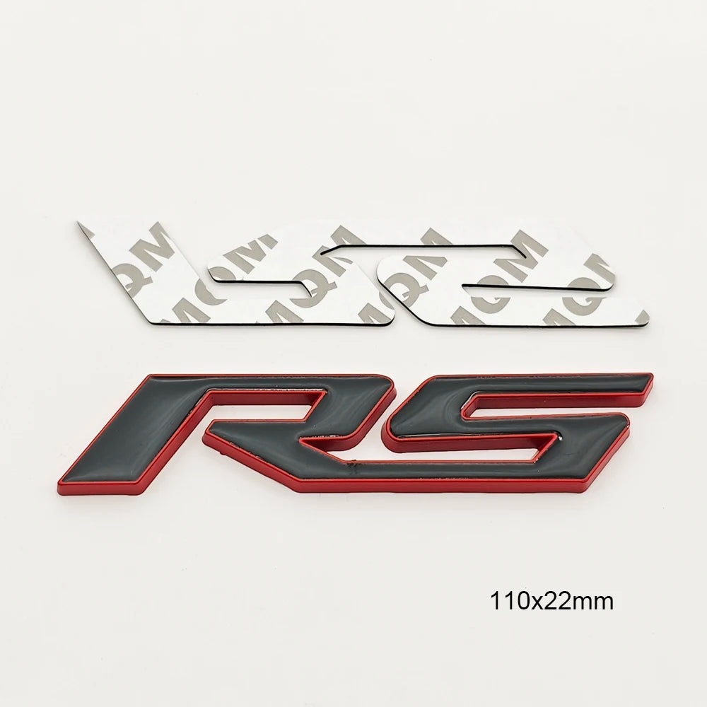 3D Metal RS logo Car Sticker Front Grill Emblem Trunk Badge Decals For Chevrolet Blazer Aveo Trax Cruze Sonic Onix Accessories