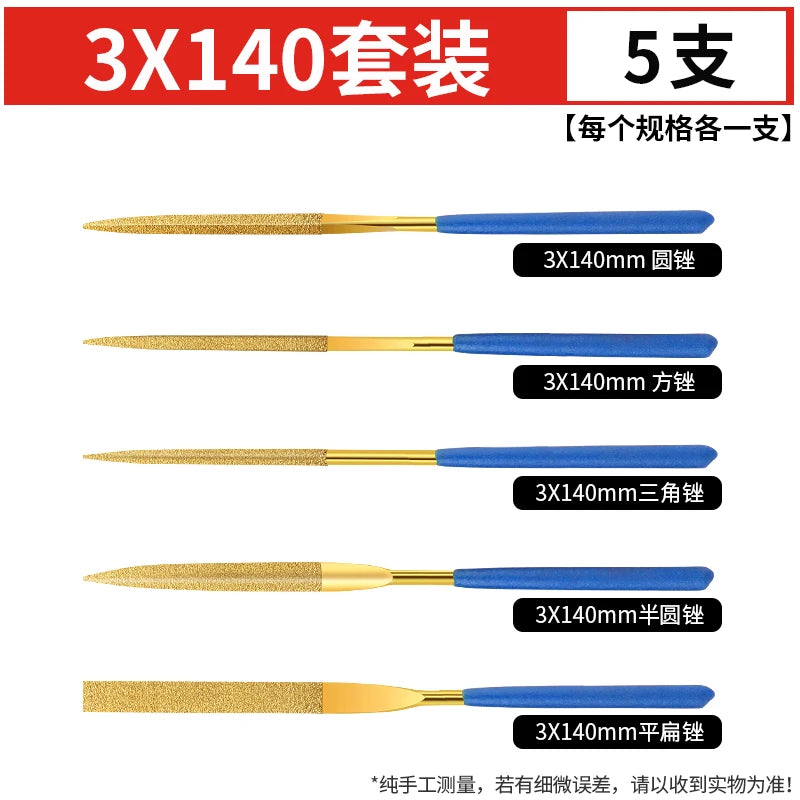 Diamond File, Titanium-coated File, Metal Jade Grinding Tool Set