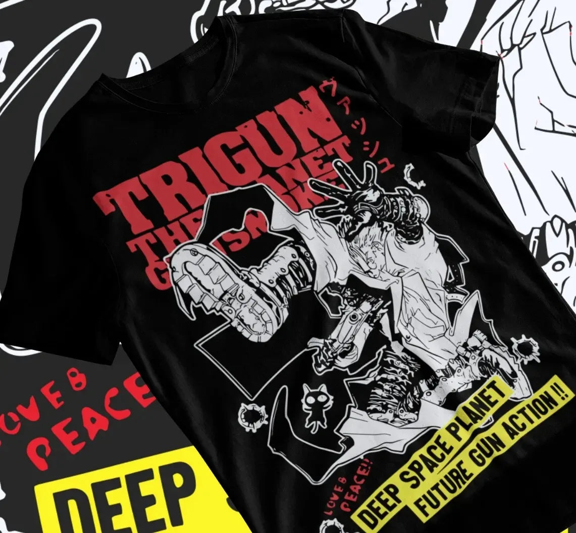 TRIGUN STAMPEDE Trigun Nicholas D Stampede Graphic Print T-Shirts Men Women Fashion Crewneck Cotton Tees Harajuku Oversized Tops