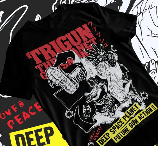 TRIGUN STAMPEDE Trigun Nicholas D Stampede Graphic Print T-Shirts Men Women Fashion Crewneck Cotton Tees Harajuku Oversized Tops
