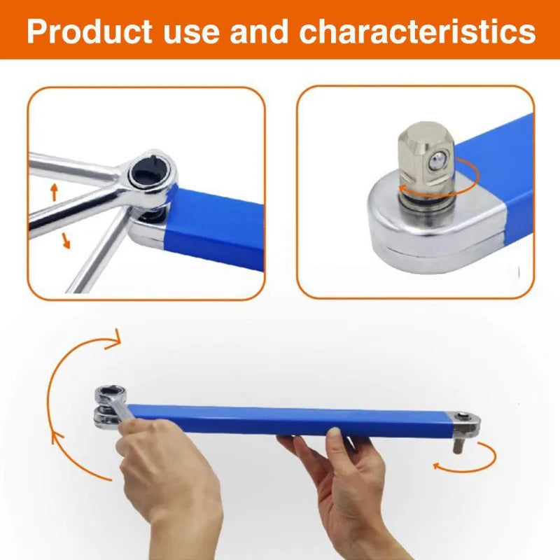 Compact Offset Extension Wrench 4 Adapter Dual Purpose Impact Socket Ratchet Automotive Hand Tool for Mechanic Use