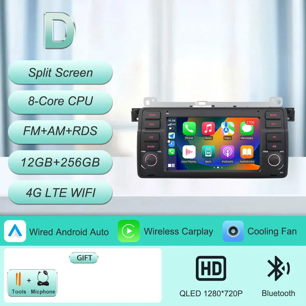 7"Android 16 Car Radio for BMW E46 3 Series 318 320 325 330 335 M3 1998-2005 GPS Navi WiFi Bluetooth FM Touch Screen Car Stereo
