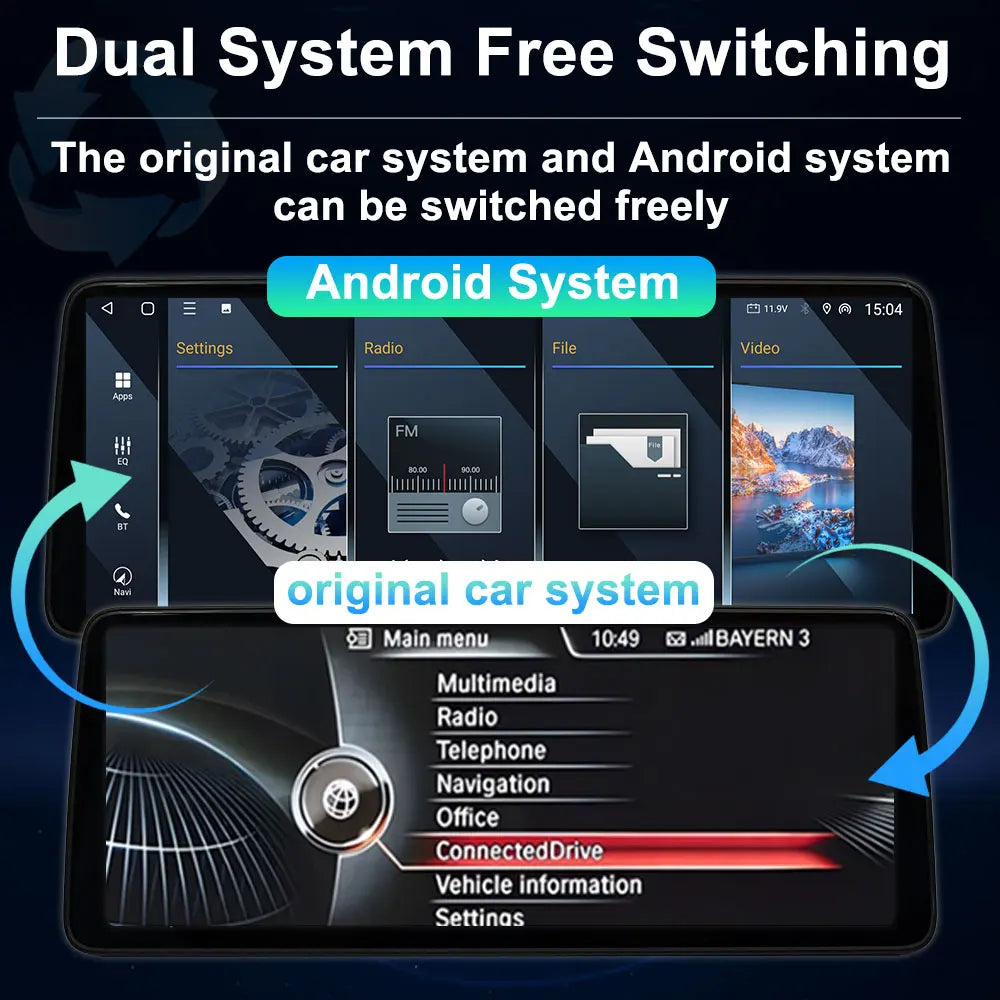 Android 16 Wireless Carplay Car Radio Multimedia Player for BMW 5 Series F10 F11 2010 - 2017 CIC NBT System QLED Screen GPS WiFi