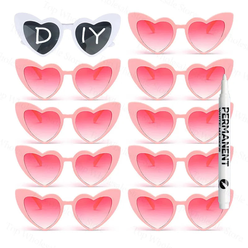12-100 Pcs Wedding Personalized Sunglasses Bulk Custom Sunglasses with Paint Pens for Adult DIY Birthday Wedding Party Favors