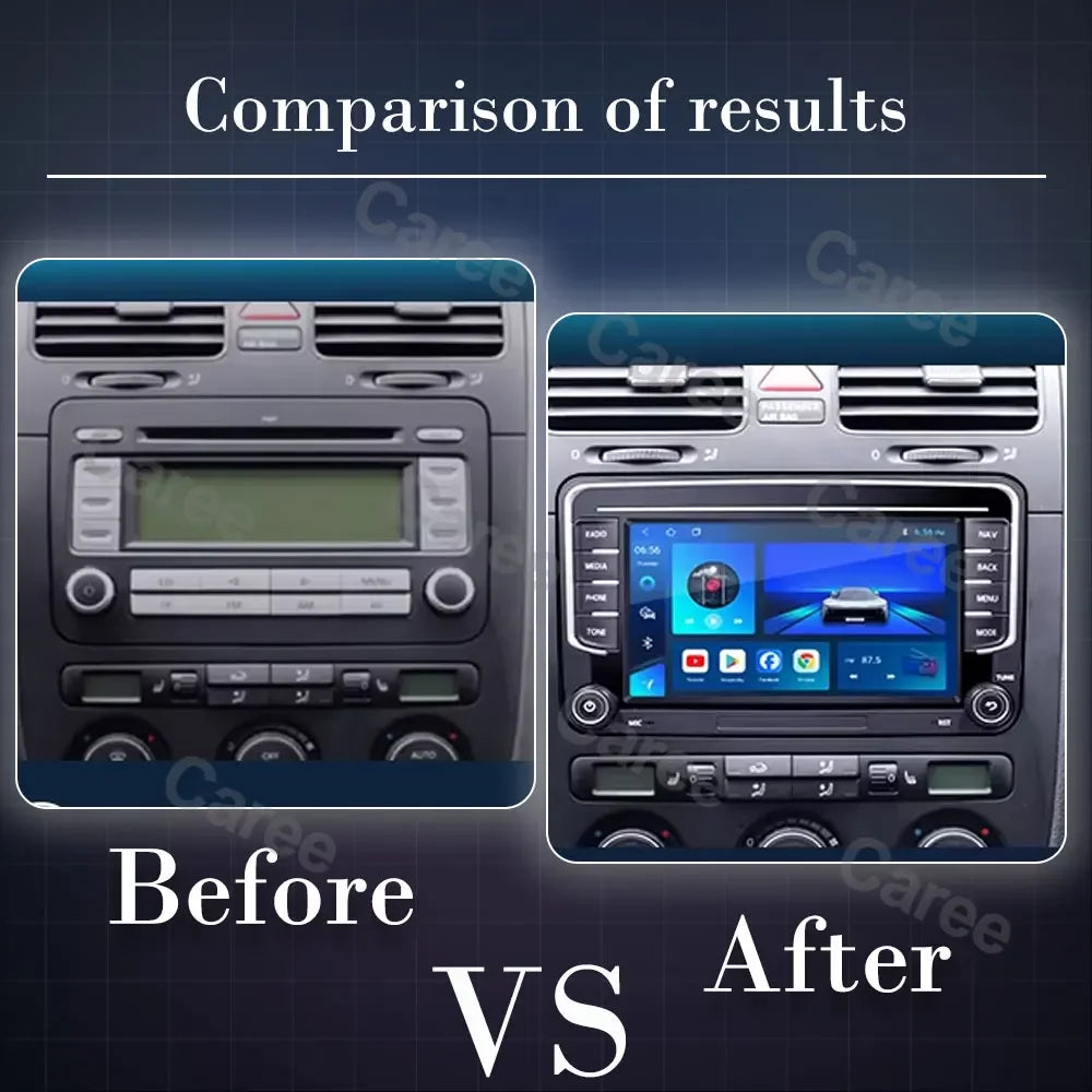 Car Stereo with Apple CarPlay & Android Auto, Compatible with VW Golf 5 6, Skoda Octavia, Passat B6, Polo & Jetta